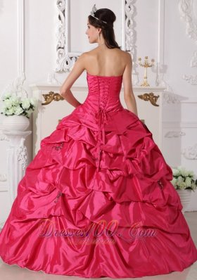 Discount Hot Pink Quinceanera Dress Beading Ruch