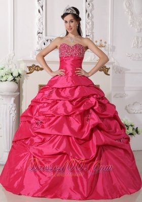 Discount Hot Pink Quinceanera Dress Beading Ruch