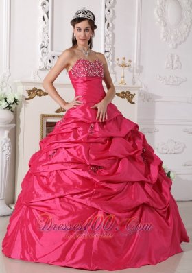 Discount Hot Pink Quinceanera Dress Beading Ruch