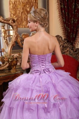 Lavender Sweet 16 Birthday Dress Beading Ruffles Strapless