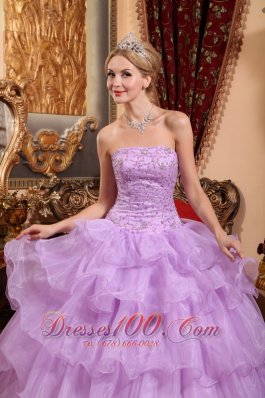 Lavender Sweet 16 Birthday Dress Beading Ruffles Strapless