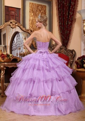 Lavender Sweet 16 Birthday Dress Beading Ruffles Strapless