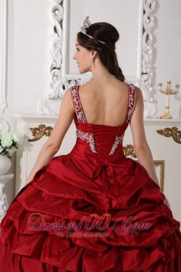 Wine Red Scoop Quinceanera Dress Under 200 Beading