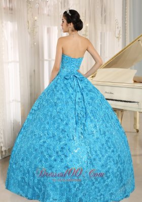 Blue Embroidery Sequins Sweetheart Quinceanera Dress