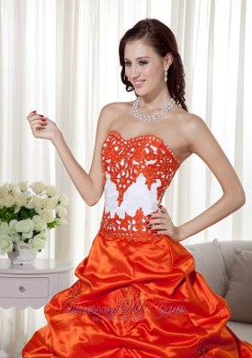 Modern Orange Pick-ups Beading Ball Gown Dress for Quince