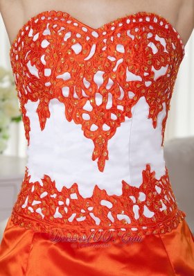 Modern Orange Pick-ups Beading Ball Gown Dress for Quince