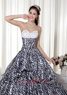 Luxurious A-line Sweetheart Zebra Print Quinceanera Dress