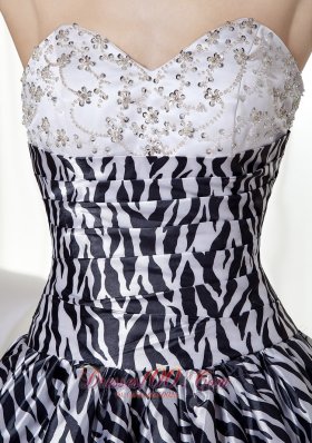 Luxurious A-line Sweetheart Zebra Print Quinceanera Dress