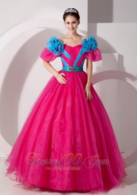 Unique Hot Pink Off the Shoulder Quincenera Dress