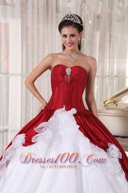 Beautiful Wine Red and White Quinceanera Gowns 2013