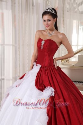 Beautiful Wine Red and White Quinceanera Gowns 2013