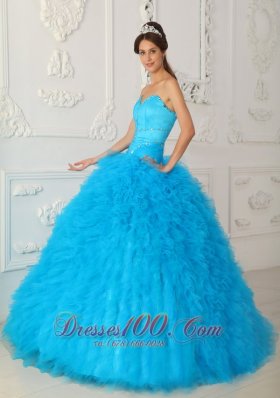 Blue Lovely Sweetheart Ball Gown Dress for Quince