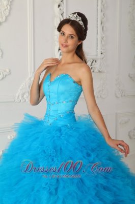 Blue Lovely Sweetheart Ball Gown Dress for Quince