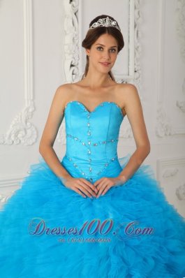 Blue Lovely Sweetheart Ball Gown Dress for Quince