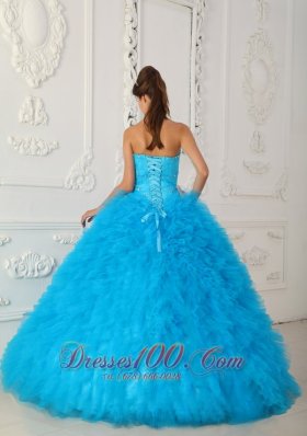 Blue Lovely Sweetheart Ball Gown Dress for Quince