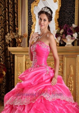 Pretty Hot Pink Ruffles Beading Sweet 16 Dresses 2013