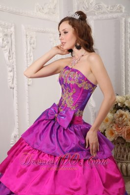 Colorful Layer and Appliques Quinceanera Ball Gown