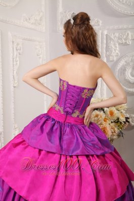 Colorful Layer and Appliques Quinceanera Ball Gown