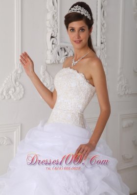 Princess White Quinceanera Dress Strapless Ball Gown