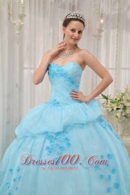 Sweetheart Light Blue Ball Gown Dresses for a Quince