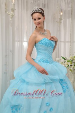 Sweetheart Light Blue Ball Gown Dresses for a Quince