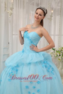 Sweetheart Light Blue Ball Gown Dresses for a Quince