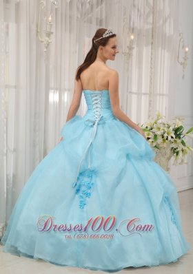 Sweetheart Light Blue Ball Gown Dresses for a Quince