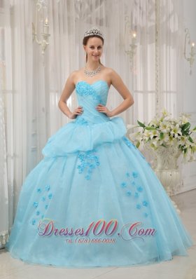 Sweetheart Light Blue Ball Gown Dresses for a Quince