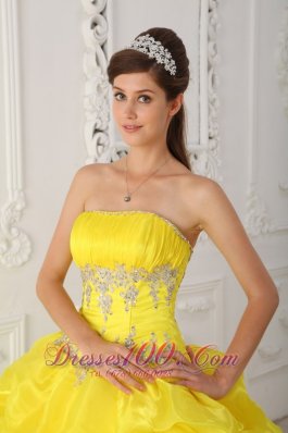 Yellow and Green Quinceaneras Dress Beading Decorate