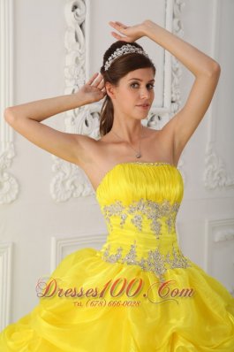 Yellow and Green Quinceaneras Dress Beading Decorate