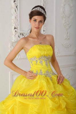 Yellow and Green Quinceaneras Dress Beading Decorate