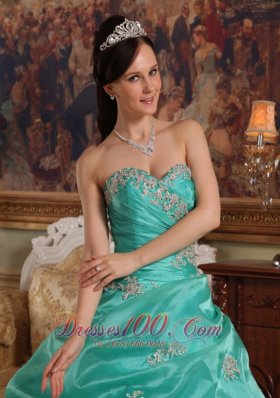 2012 Turquoise Quinceanera Dress STrapless Pick-ups