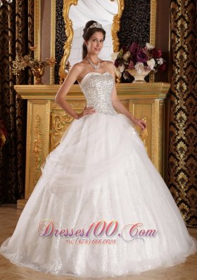 Popular Quinceanera Dress Sweetheart Organza Sequined