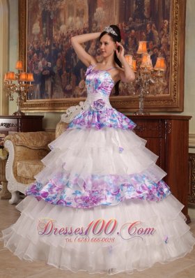 Elegant Quinceanera Dress Straps Floral Organza Printing