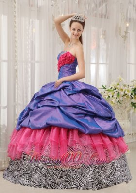 Exclusive Quinceanera Dress Taffeta Zebra Strapless Beading