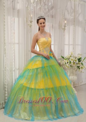 New Quinceanera Dress Strapless Tulle Beading Ruch