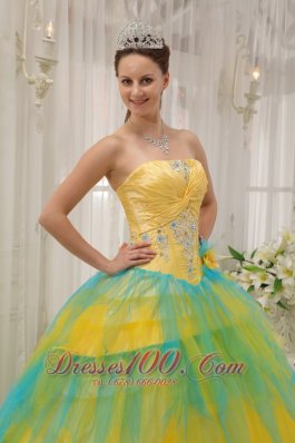 New Quinceanera Dress Strapless Tulle Beading Ruch