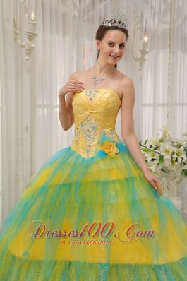 New Quinceanera Dress Strapless Tulle Beading Ruch