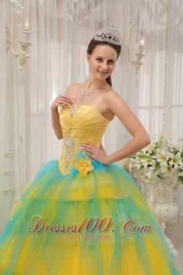 New Quinceanera Dress Strapless Tulle Beading Ruch