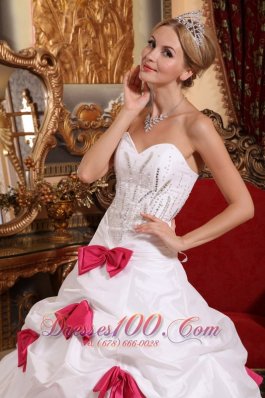 Modest White Quinceanera Dress Sweetheart Taffeta Beading