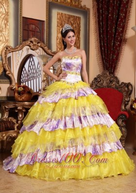 Multi-color Quinceanera Dress Sweetheart Organza Beading