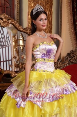 Multi-color Quinceanera Dress Sweetheart Organza Beading