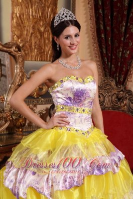 Multi-color Quinceanera Dress Sweetheart Organza Beading