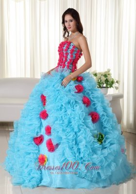 Apple Green Strapless Organza Beading Quinceanera Dress