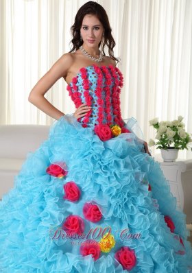 Apple Green Strapless Organza Beading Quinceanera Dress