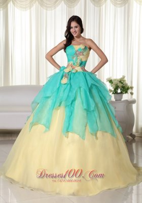 Ball Gown Strapless Organza Beading Quinceanera Dress