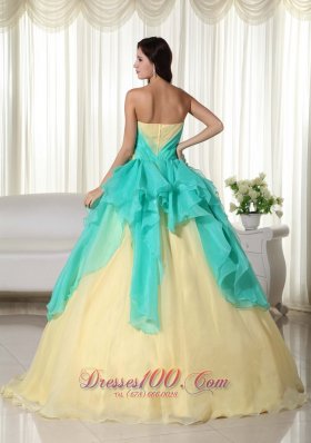 Ball Gown Strapless Organza Beading Quinceanera Dress