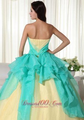 Ball Gown Strapless Organza Beading Quinceanera Dress