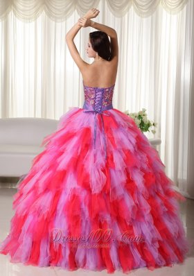 Ball Gown Strapless Trendy Tulle Appliques Quinceanera Dress