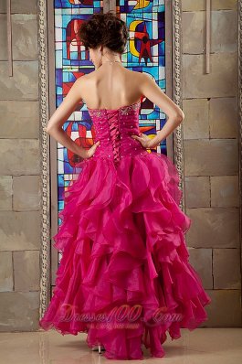 Pink A-line Sweetheart Organza Beading Quinceanea Dress